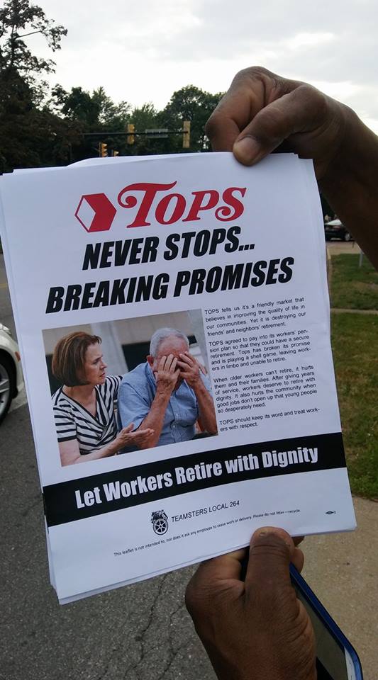 Teamsters-Represented Tops Supermarket/Erie Logistics Workers In Buffalo Kick Off Public Campaign, Educate All About Top’s “Broken Promise” To Provide A Secure Retirement For 650 Of Its Members